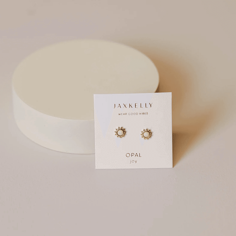 Sun Stud - White Opal