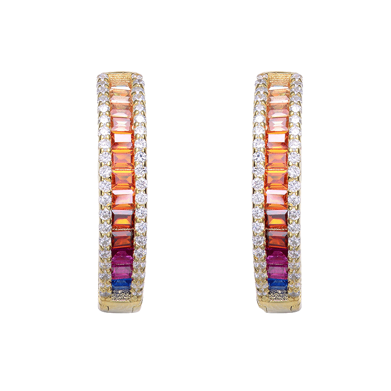 Rainbow Hoop Earrings
