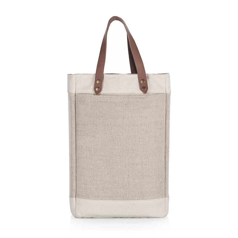 Pinot Beige Jute Insulated Wine Bag