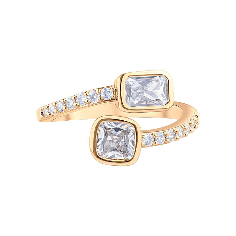 Bypassing Emerald Bezel Cz Pave Open Band - Size 6