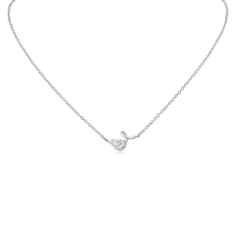 .75 Cttw Pear Cz Looped Necklace