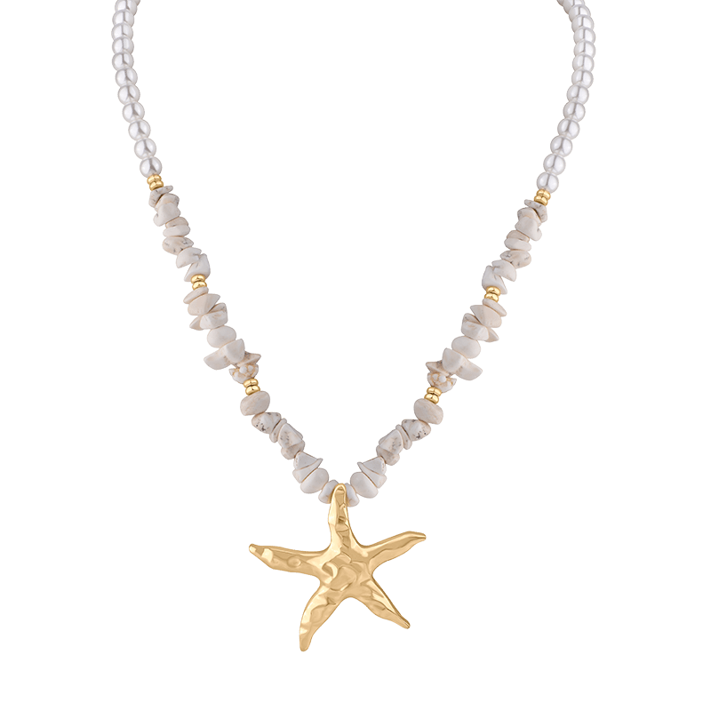 Pearl/Nuggets XL Starfish Pendant Necklace