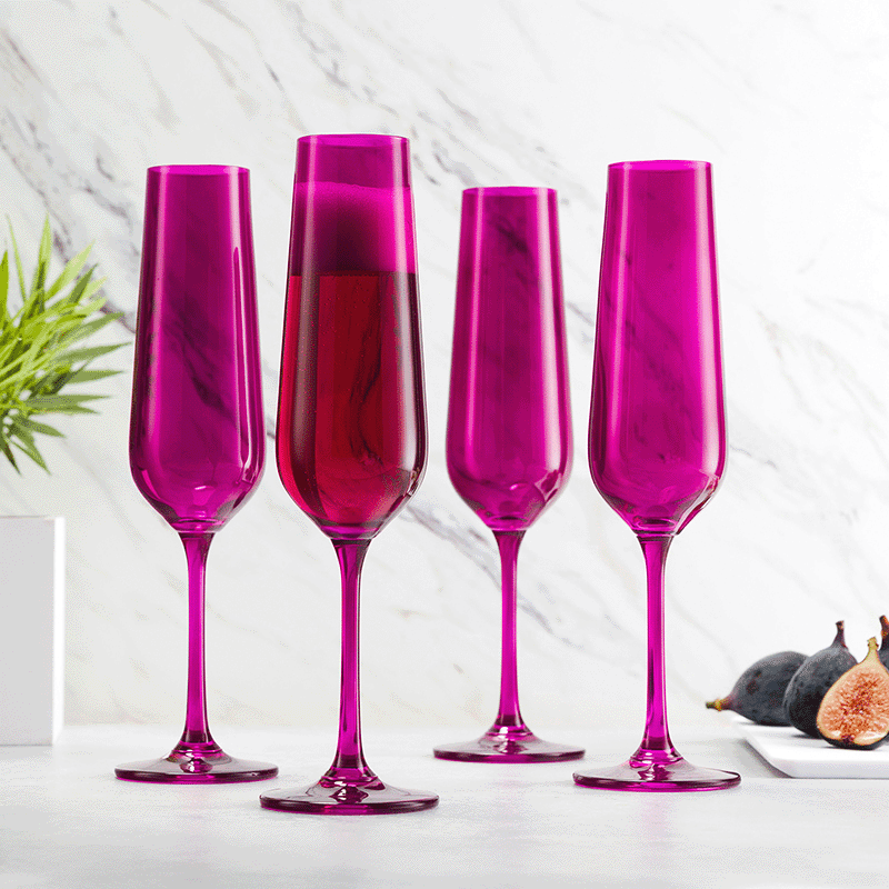 Amethyst Champagne Flutes (Set of 4)