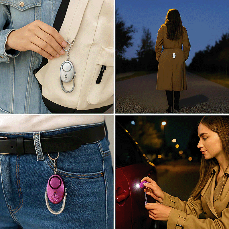 Personal Security Alarm Keychain with LED Light (2 Pack)