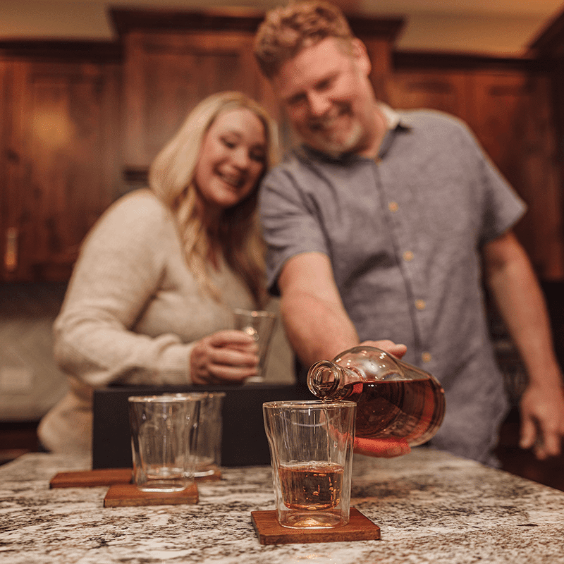 Ambassador Whiskey Decanter with 4 Lowball Glasses