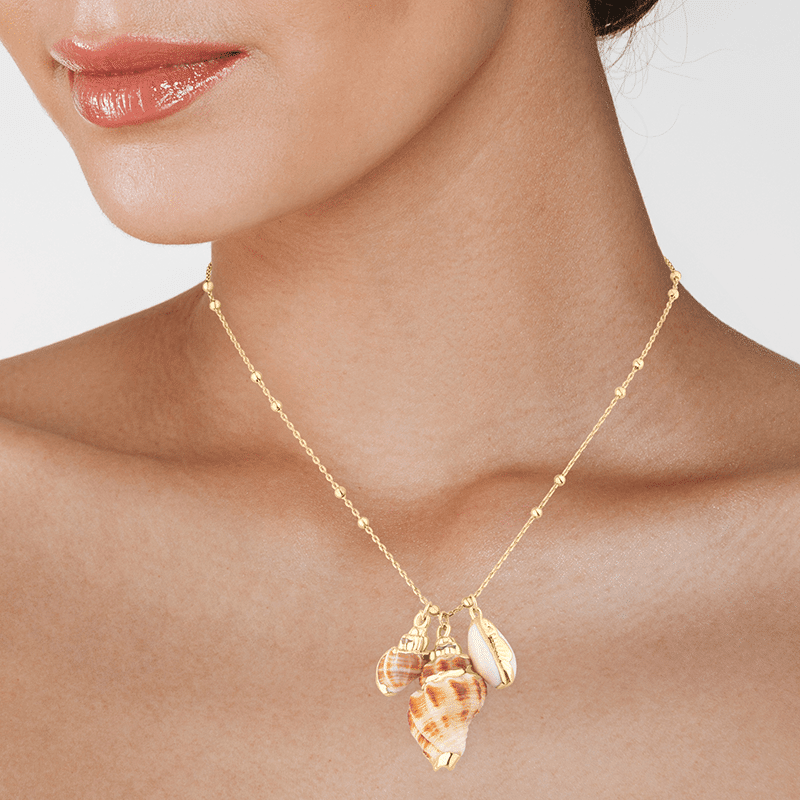 Triple Shell Pendant On Chain