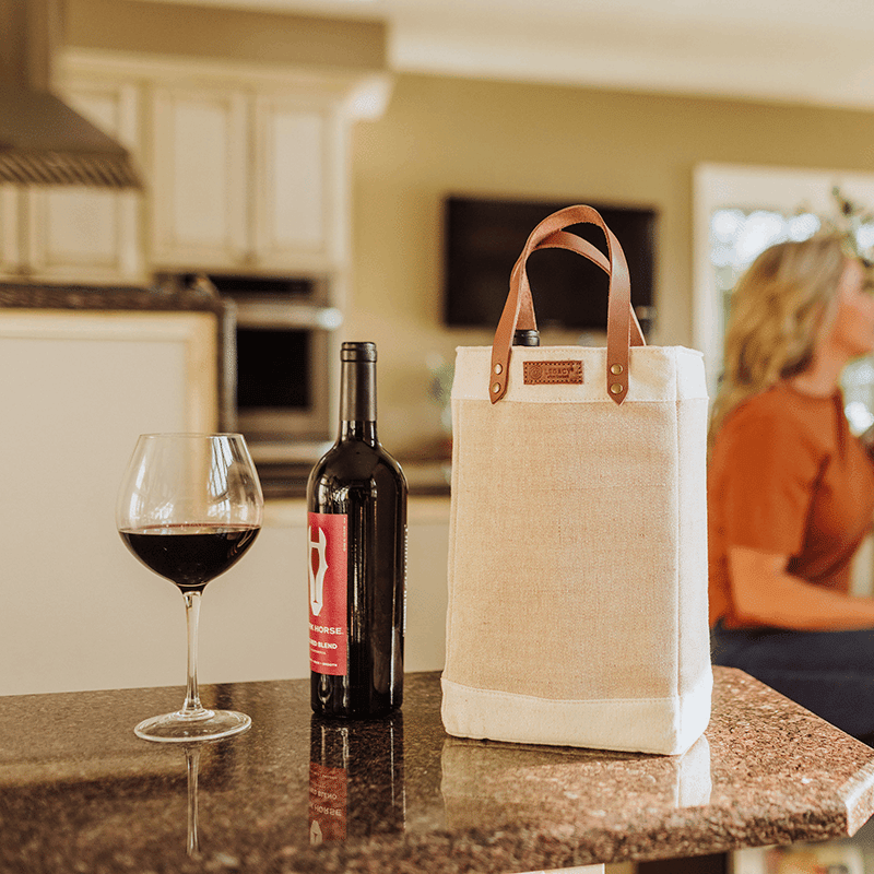 Pinot Beige Jute Insulated Wine Bag
