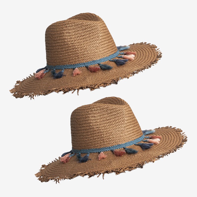 Gyal Bashy Ponce Straw Hat wtih Tassel Band (Tea)
