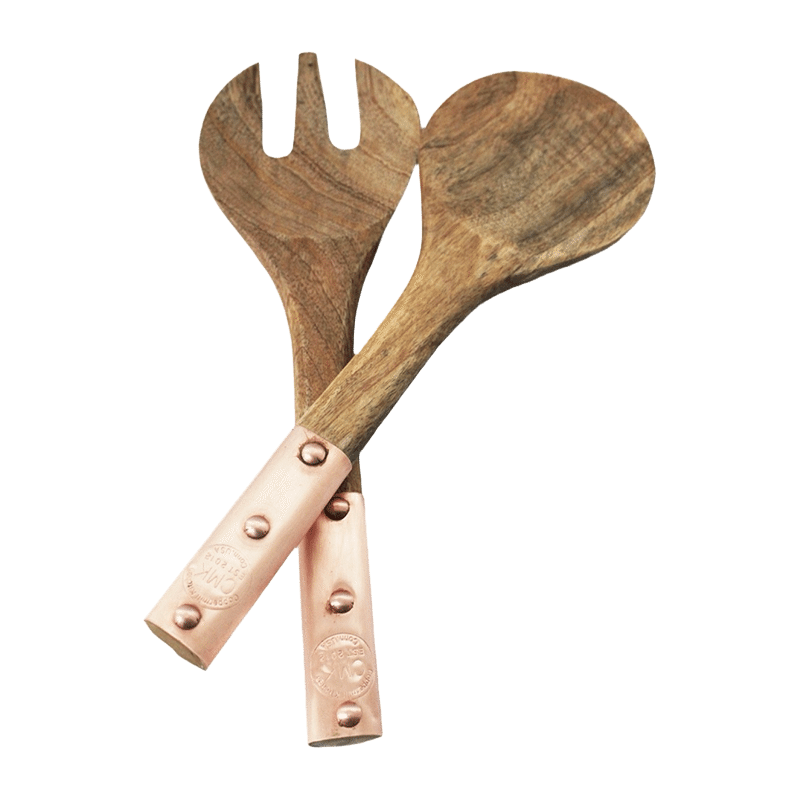 Vintage Inspired Wood & Copper Serving Utensils