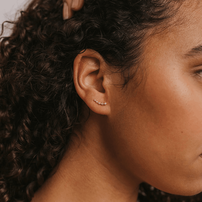 Crawler Earrings - Champagne CZ