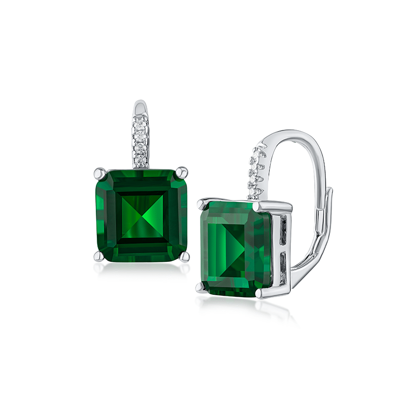 8 Cttw Asscher Cut Cz Drop Earrings