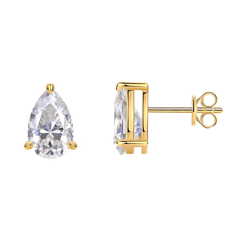 Sterling Silver Pear Cut White Topaz Studs