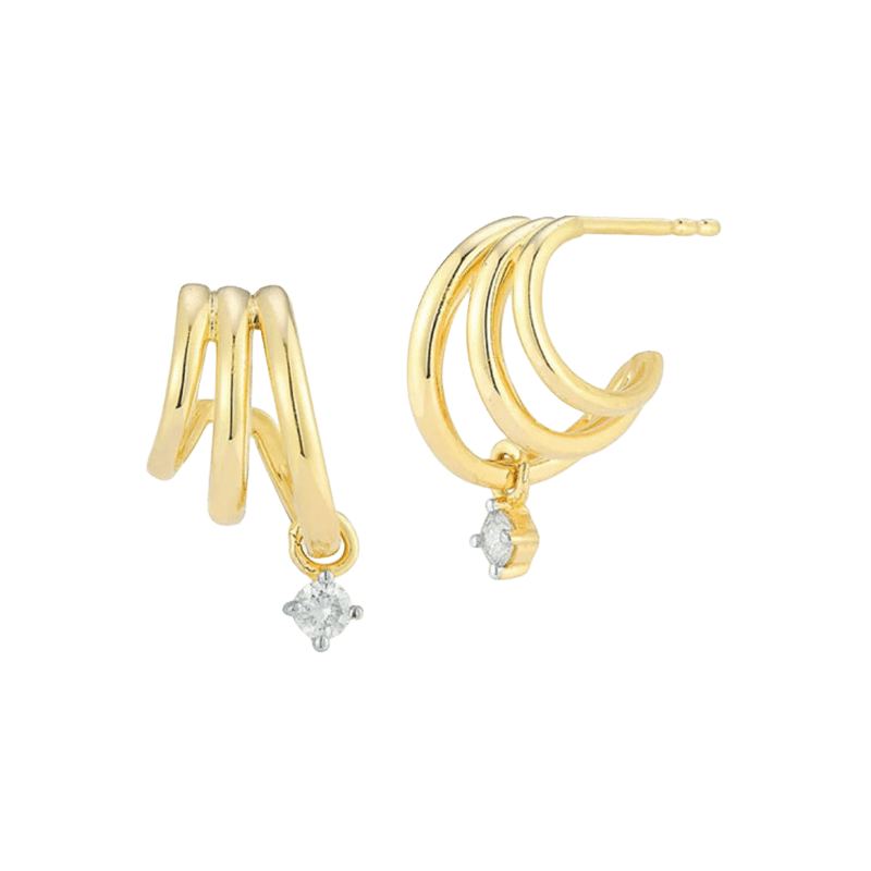 .5 Cttw Rnd Cz On Triple Modern Earring