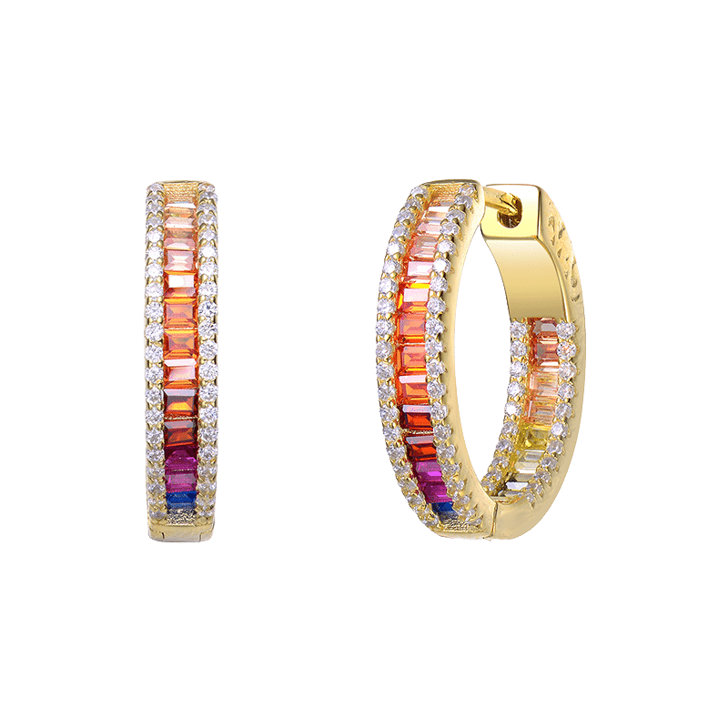 Rainbow Hoop Earrings