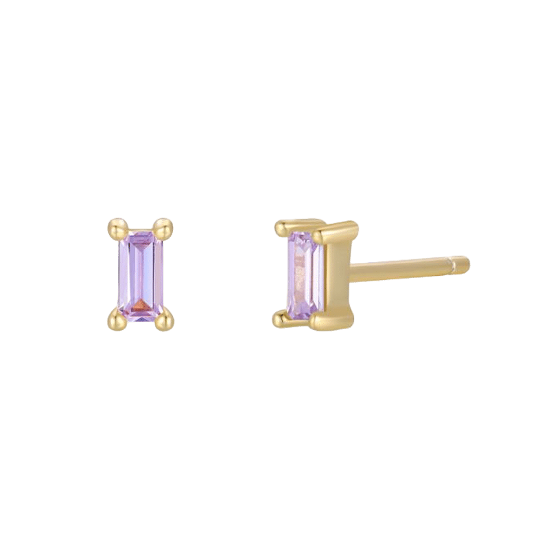Baguette Earrings - Lilac