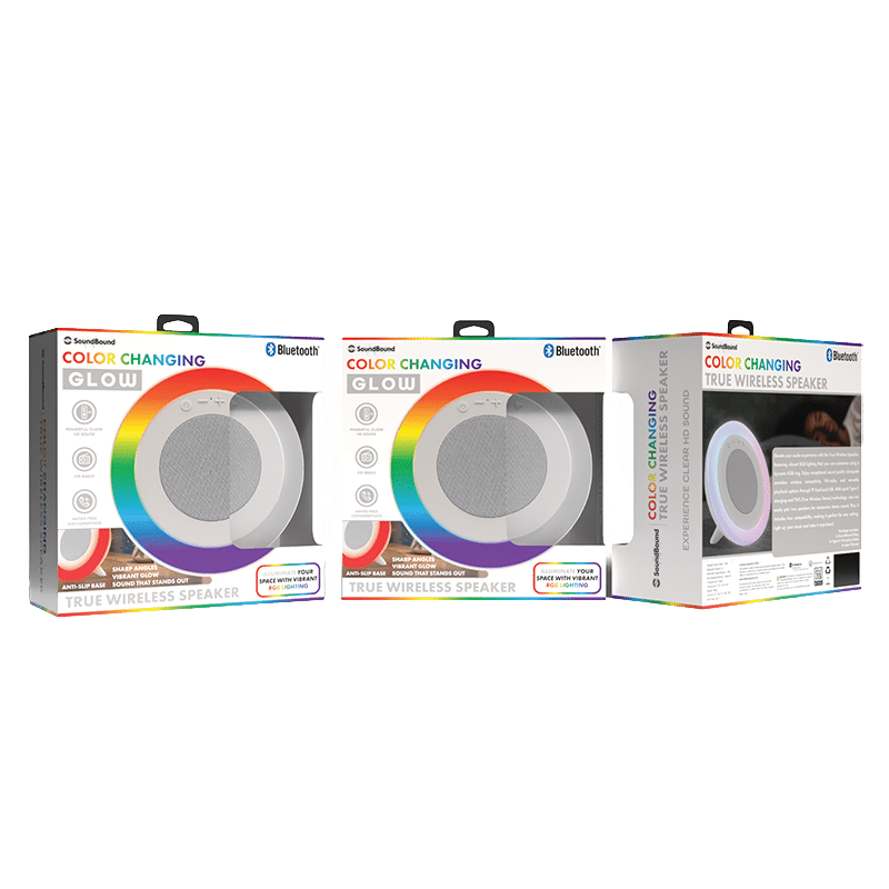 Round Wireless Speaker with RGB Light