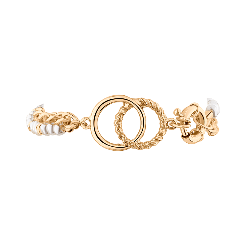 Double Bracelet W/Pearl/Chain