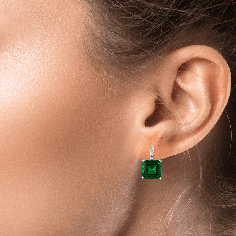 8 Cttw Asscher Cut Cz Drop Earrings