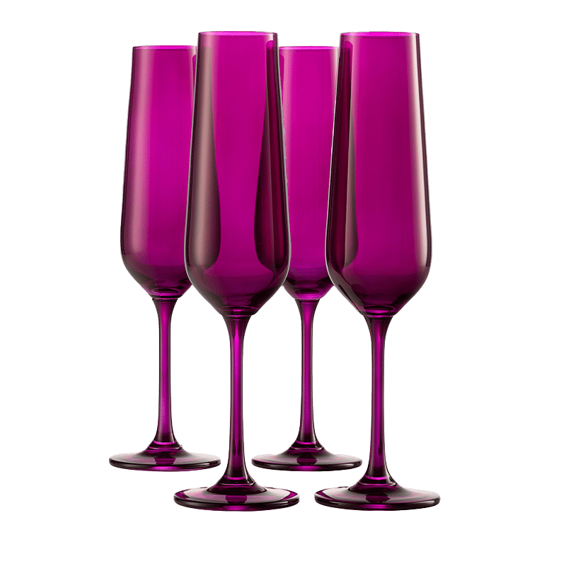Amethyst Champagne Flutes (Set of 4)