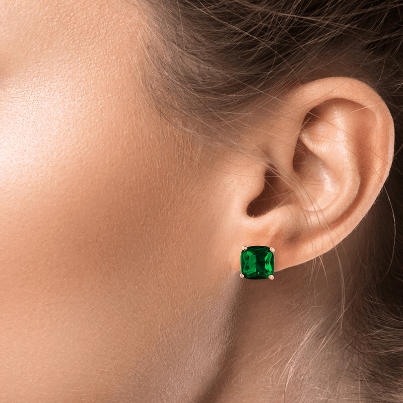 5Cttw Cushion Cut Cz Stud Earrings