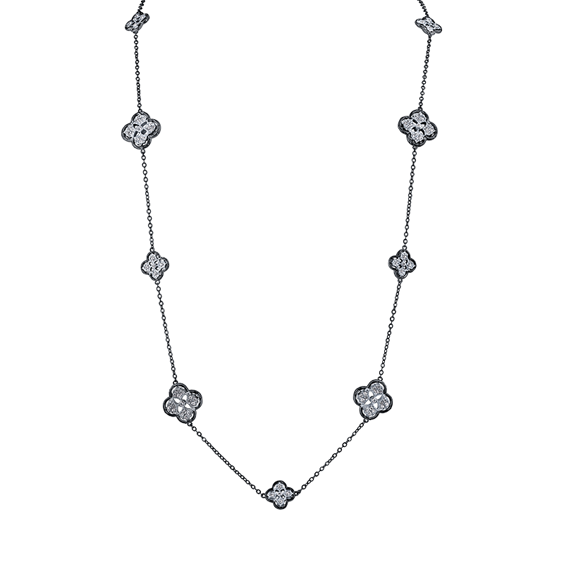 30" Large/Small Alternating Trefoil Necklace 