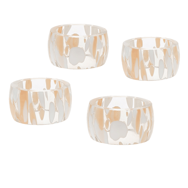 Terrazo Glass Napkin Rings (Set of 4)