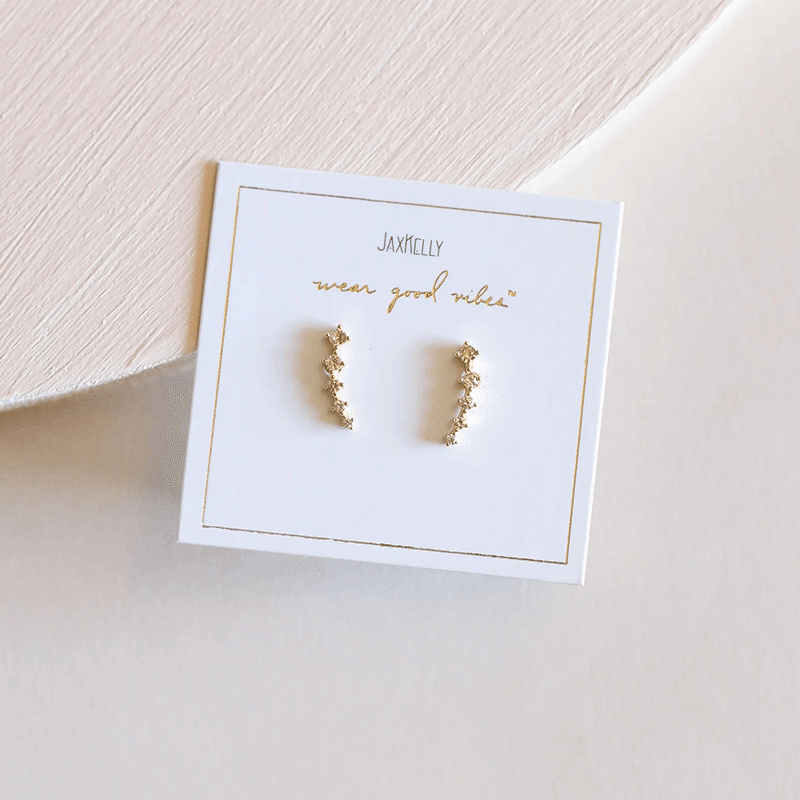 Crawler Earrings - Champagne CZ