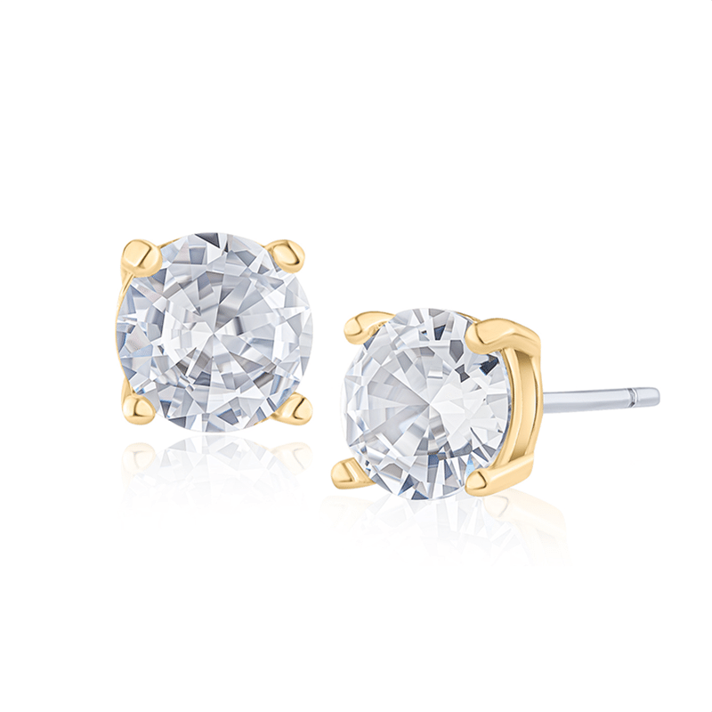 2 Cttw Round Cz Stud Earrings