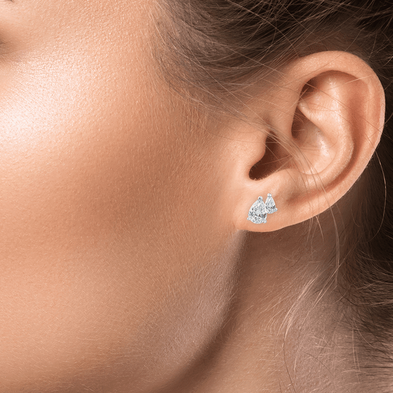 1.75 Cttw Double Pear Cz Stud