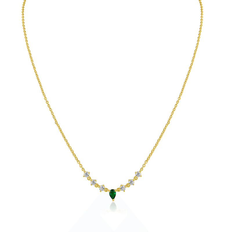 2Cttw Round/Pear Cz Delicate Necklace