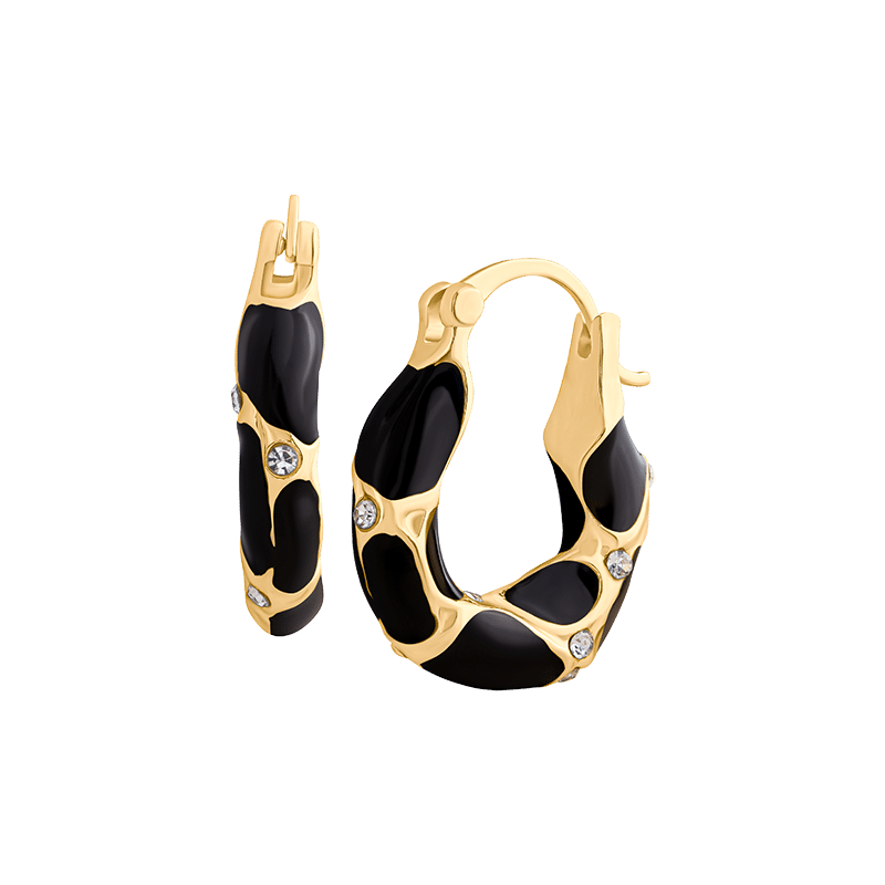 Enamel Cheetah Hoop Earrings