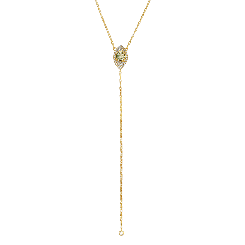 Hazel Lariat Necklace (Gold Labradorite/Gold)