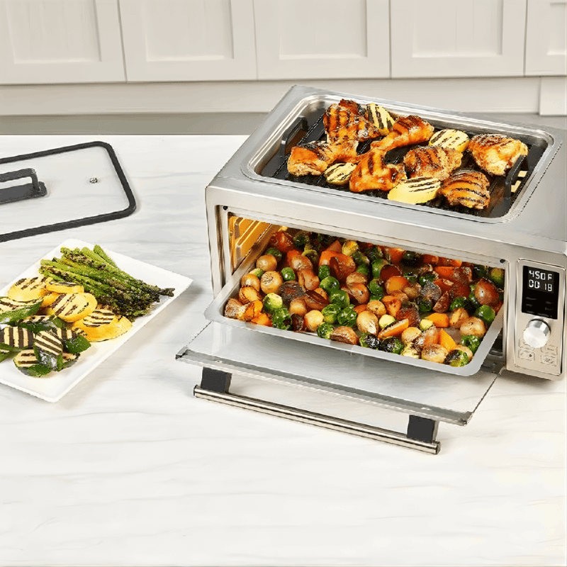 6-in-1 Power Grill 360 Smokeless Countertop Grill & Air Fryer
