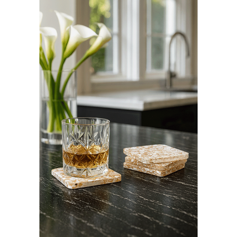 Terrazo Glass Coasters (Set of 4)