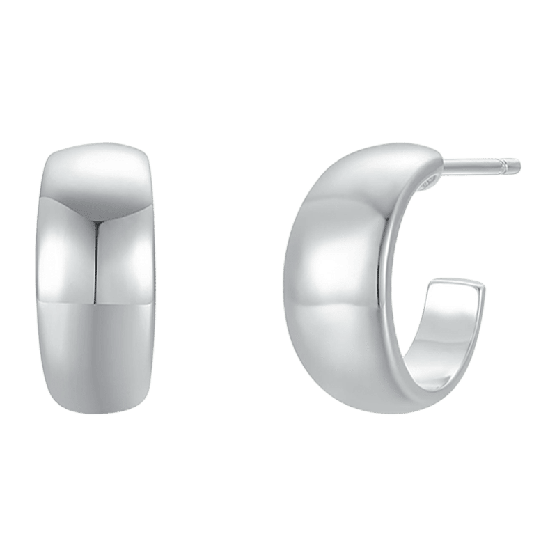 Silver Hoop Earrings - Wide