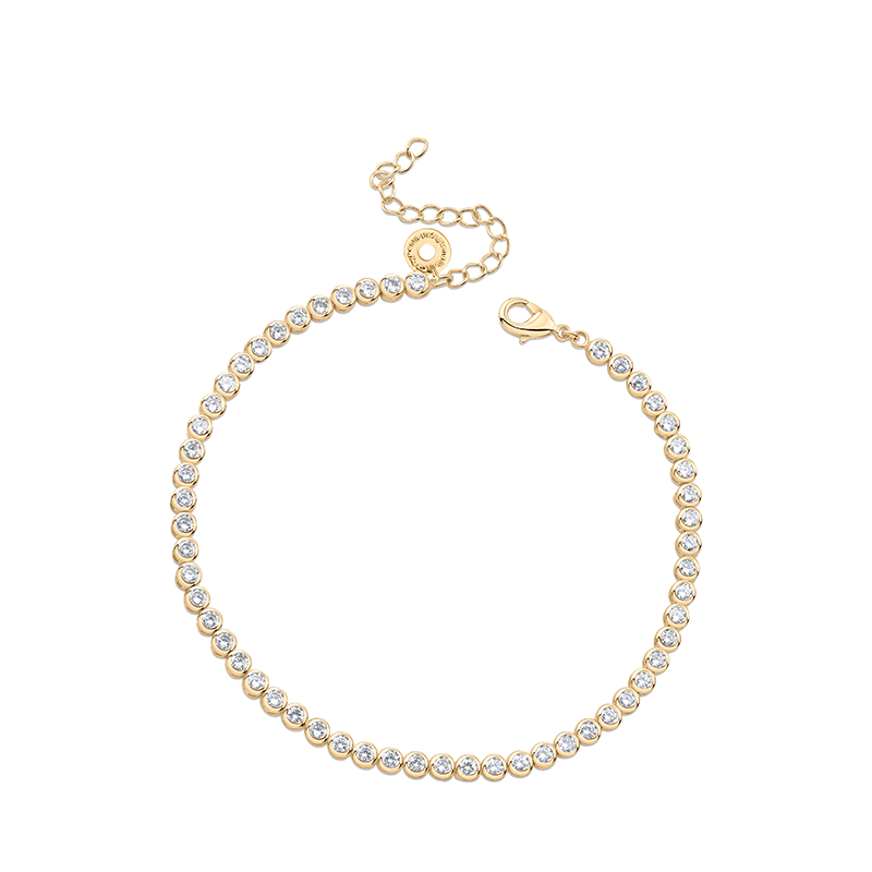 6 Cttw Bezel Set Round Cz Anklet