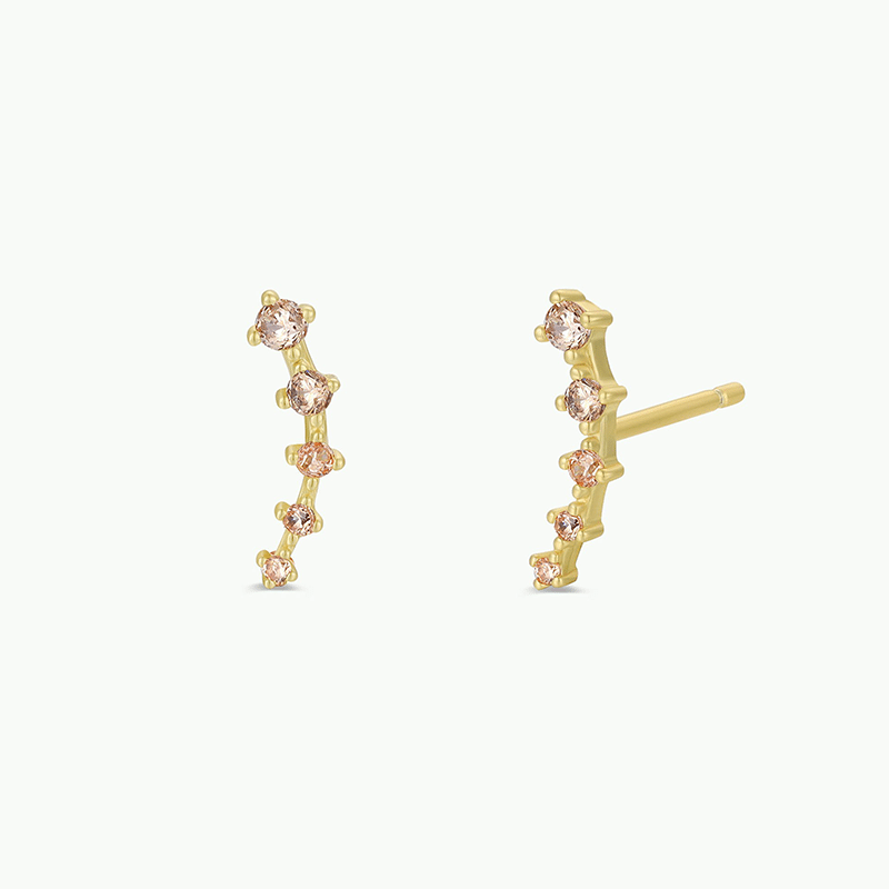 Crawler Earrings - Champagne CZ