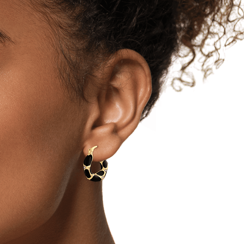 Enamel Cheetah Hoop Earrings