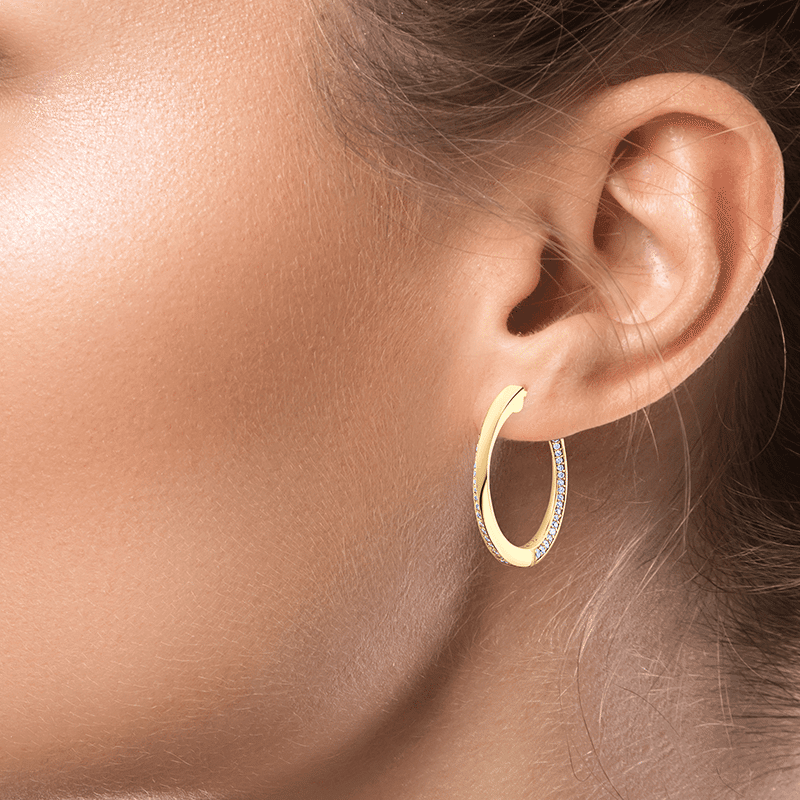 2 Cttw Pave Cz Twist Earrings