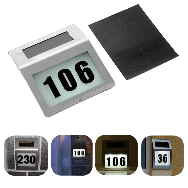 Solar LED Address Sign