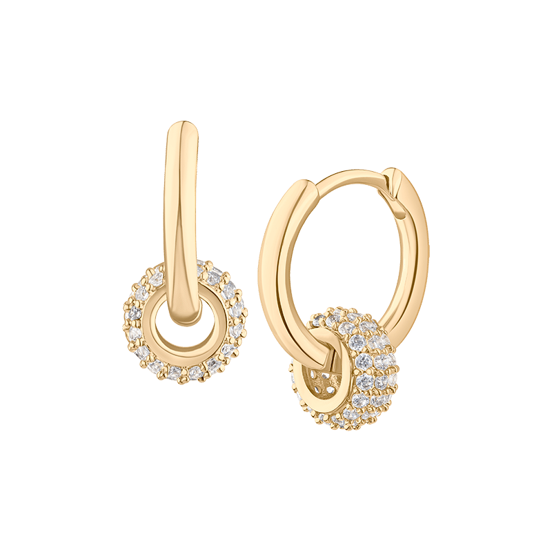 1.5 Cttw Pave Cz Chubby Huggie Earrings