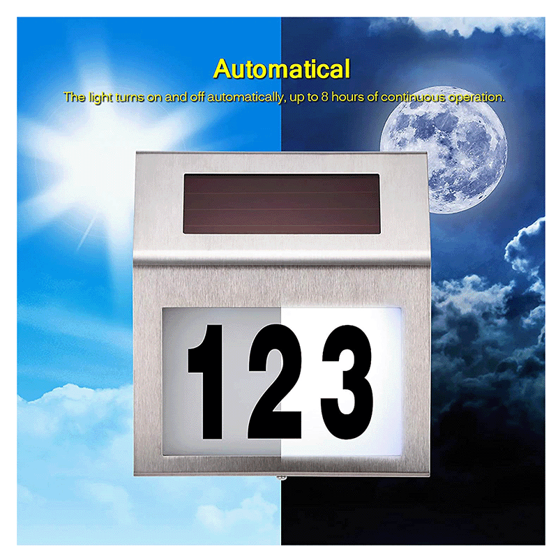 Solar LED Address Sign