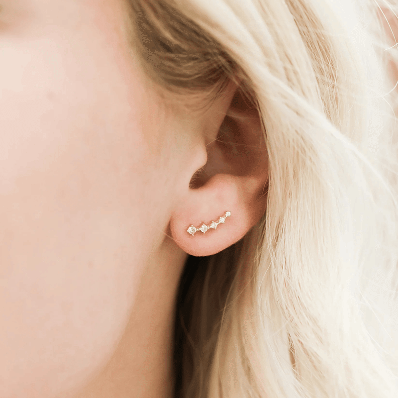 Crawler Earrings - Champagne CZ