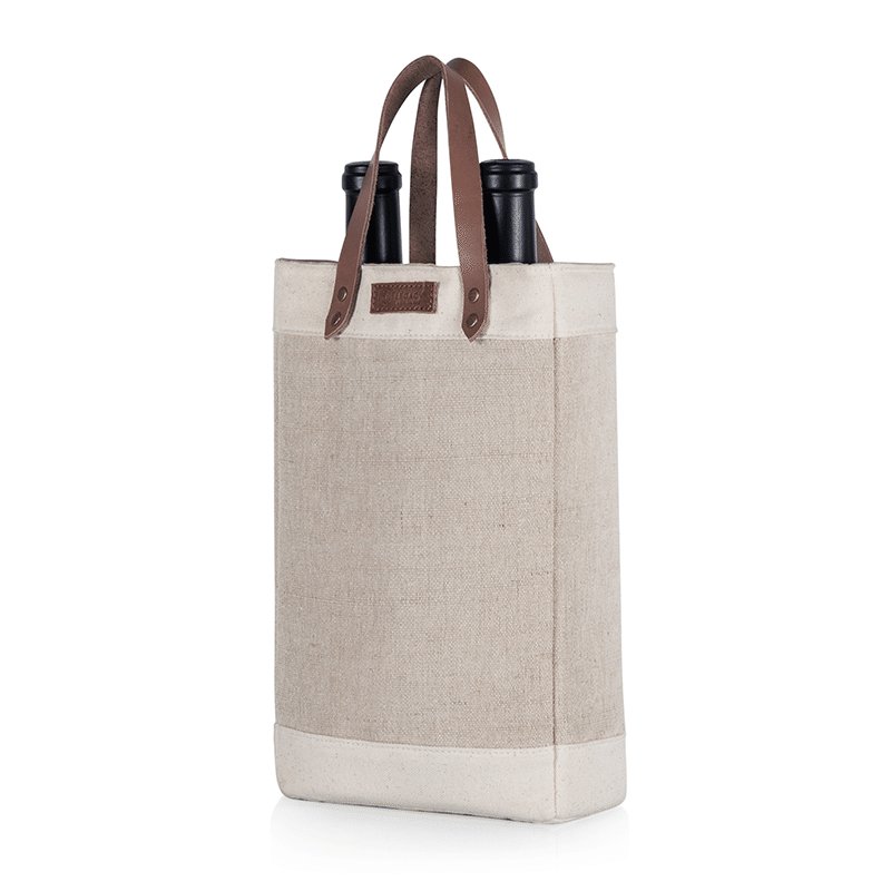 Pinot Beige Jute Insulated Wine Bag