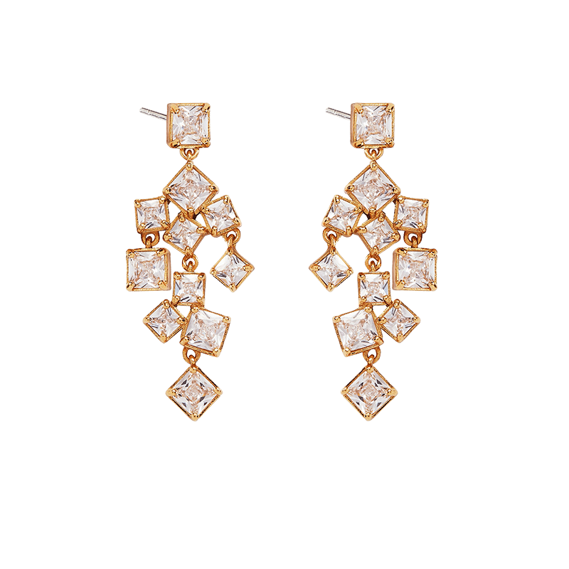 Crystal Chandelier Statement Earrings