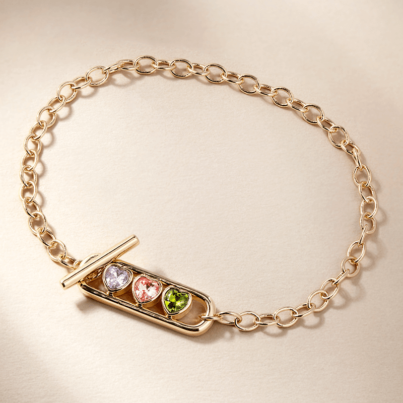 Heart Crystal Toggle Bracelet