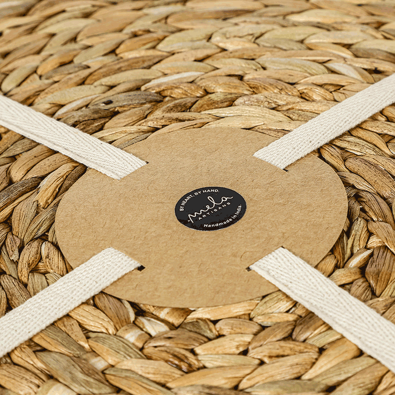 Natural round placemat set of 4