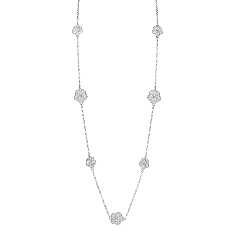 36 Inch Long Chain Flower Necklace