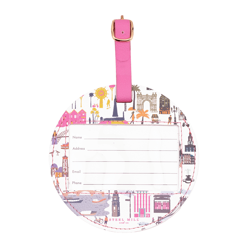 SMCO Round Luggage Tag - Travel Icons