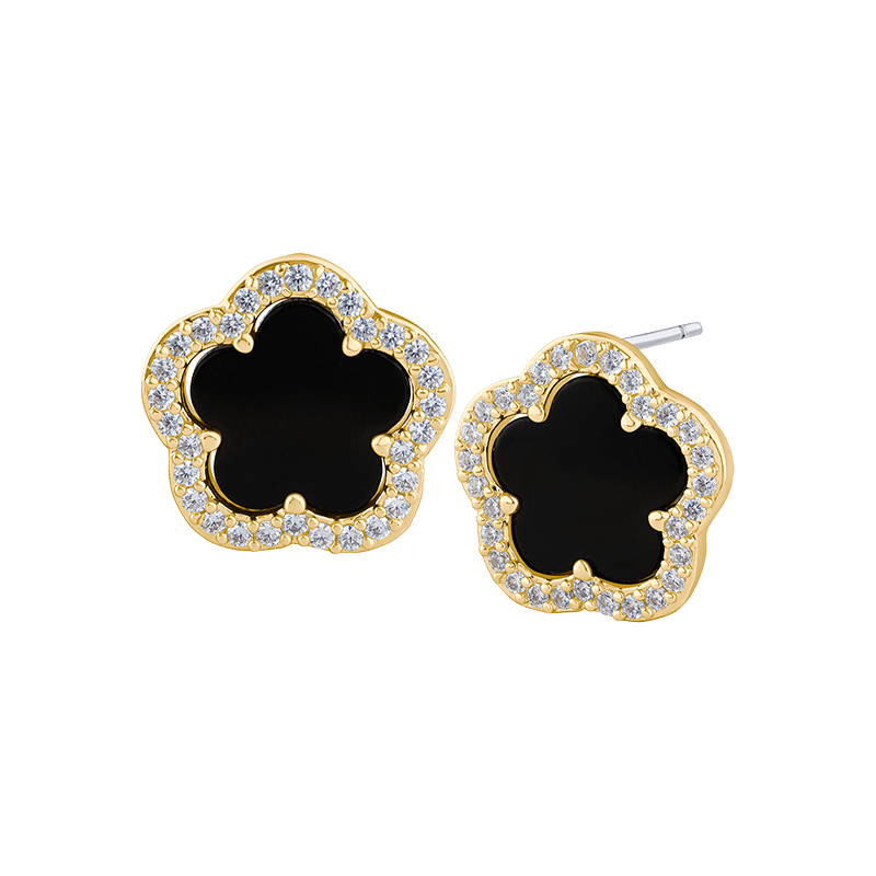 1.75Cttw Pave Cz Trim 5Clover Earring